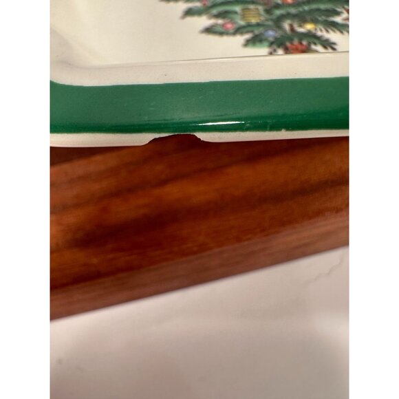 CHRISTMAS Lot of 2 SPODE Items Small Dish and Tree Teacup Ornament. - Picture 7 of 13